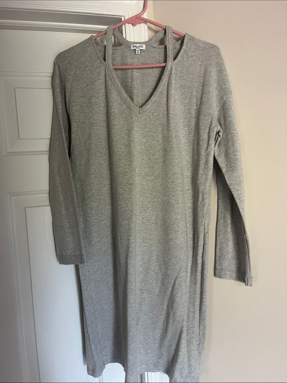 Splendid V-Neck Long Sleeve Knit Dress, S
